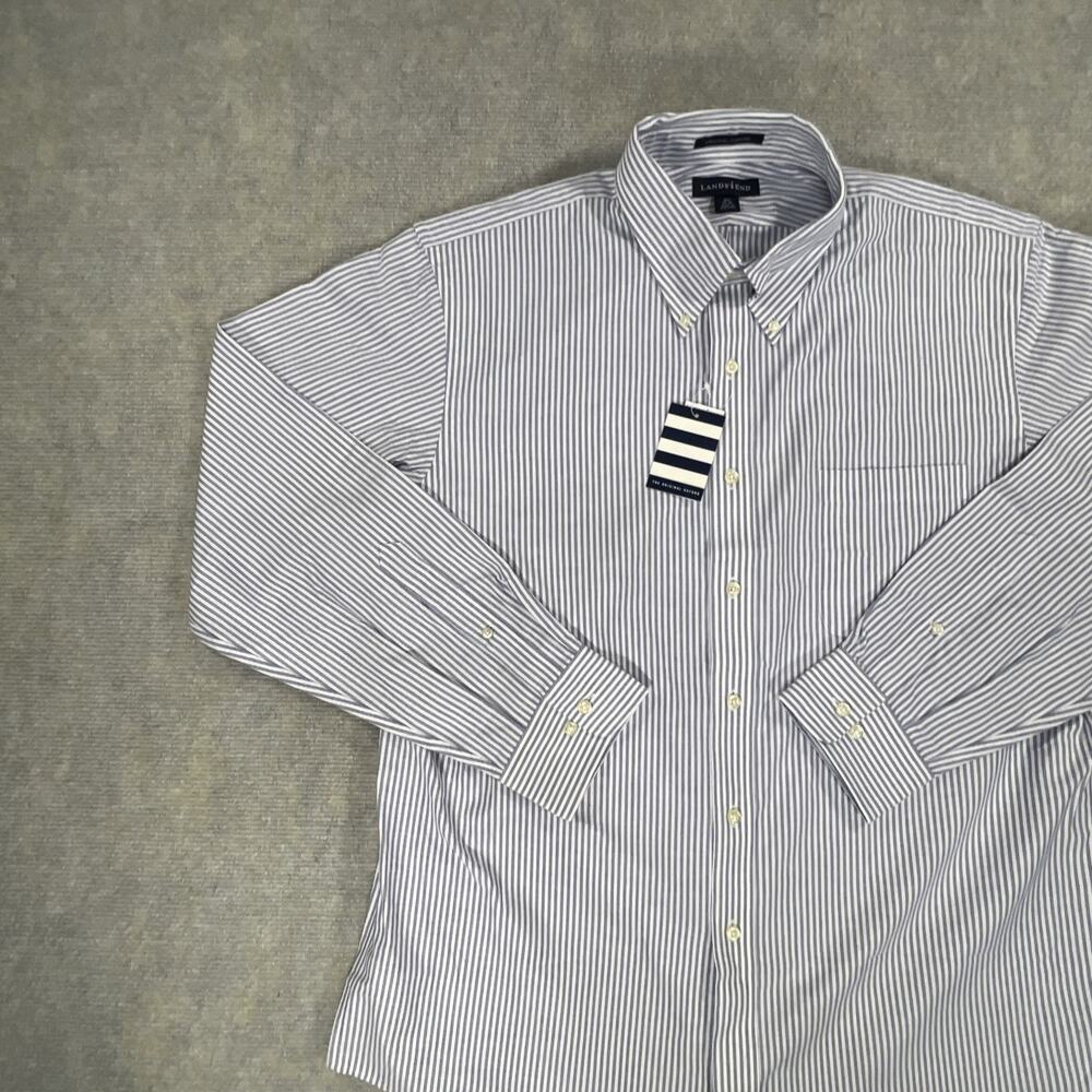 NEW Lands' End Men's Long Sleeve Button Down Fine Dress Shirt 16.5 34/35
